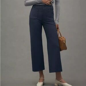 Maeve The Colette Knit Crop Wide-Leg Pants, Navy, size 30
